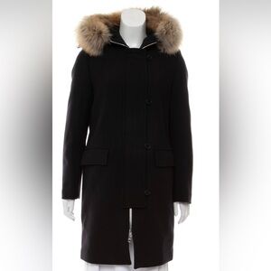 Sandro | Wool Blend Parka | Dark Navy | FR38